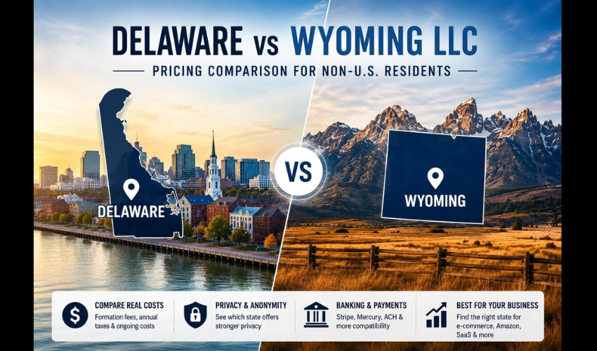 Delaware và Wyoming có những chính sách duy trình phí LLC Mỹ riêng biệt
