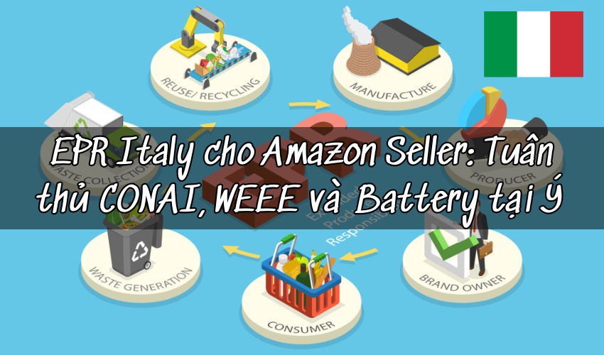 EPR Italy Cho Amazon Seller: Tuân Thủ CONAI, WEEE Và Battery Tại Ý