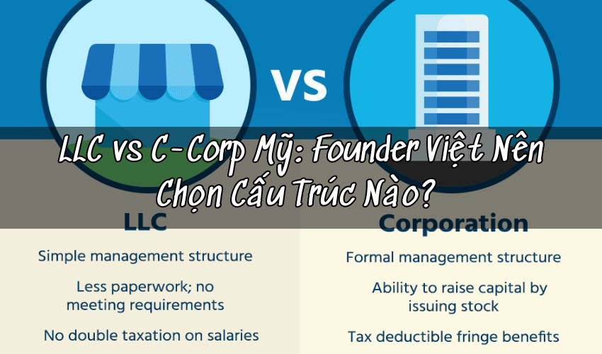 LLC vs C-Corp Mỹ: Founder Việt Nên Chọn Cấu Trúc Nào?